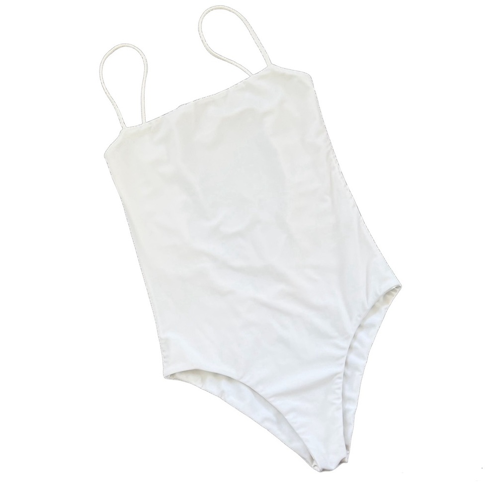 Gillia, White Open Back One-Piece Swimsuit_Small